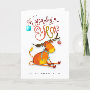 Tarjeta Festiva Una Cuta Humorística Oh Deer Qué Año