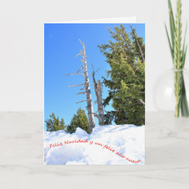 Tarjeta Festiva Una escena de Invierno para la Navidad. Español. 2