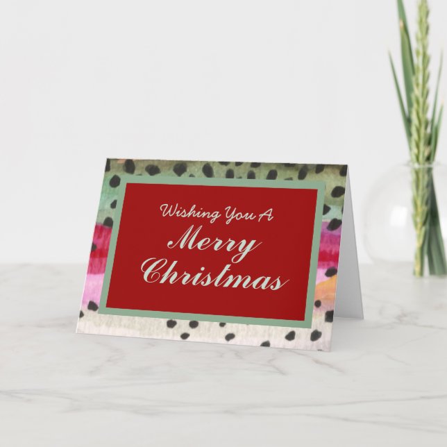 Tarjeta Festiva Una especie de Navidades de la Piel de trucha de c (Anverso)