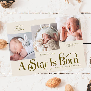Tarjeta Festiva Una estrella nace Navidades anuncia nacimiento de