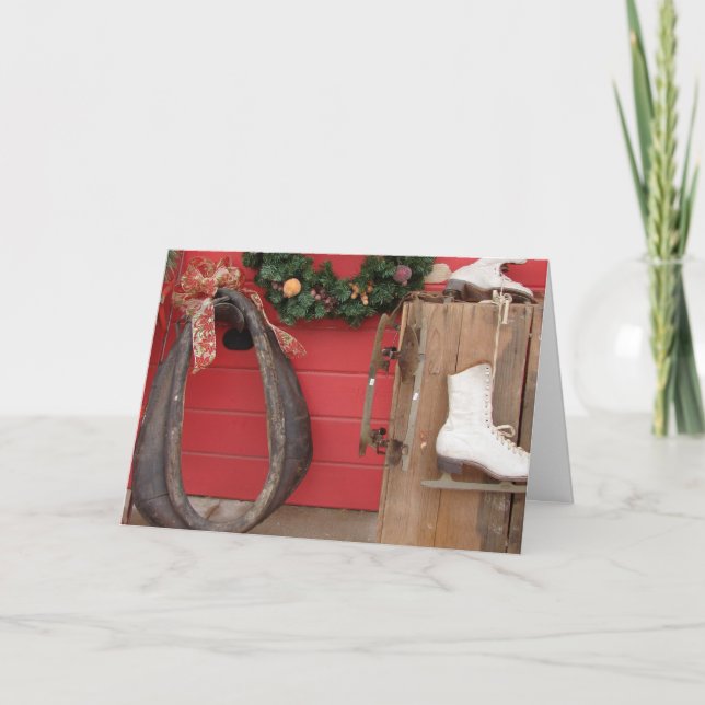 Tarjeta Festiva Una exposición de Navidades occidentales (Anverso)