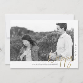 Tarjeta Festiva Una Feliz Año Nuevo bonita - falso Relieve