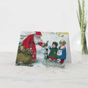 Tarjeta Festiva "Una Feliz Navidad" Vintage