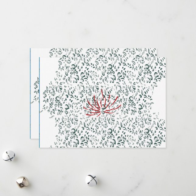 Tarjeta Festiva una flor roja sobre un fondo negro (Anverso/Reverso In Situ)