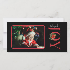 TARJETA FESTIVA UNA FOTO DE JOYA ROJA / POINSETIA