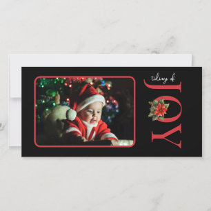 TARJETA FESTIVA UNA FOTO DE JOYA ROJA / POINSETIA