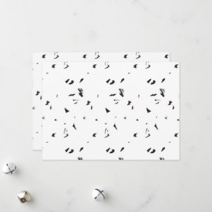 Tarjeta Festiva una foto en blanco y negro de un rebaño de aves