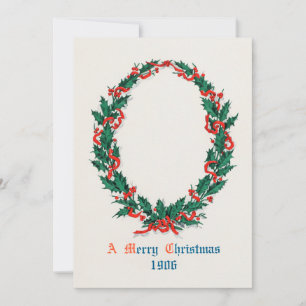 Tarjeta Festiva Una guirnalda navideña feliz (1906)