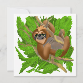 Tarjeta Festiva Una Llanura Silenciosa Relajándose En Un Árbol