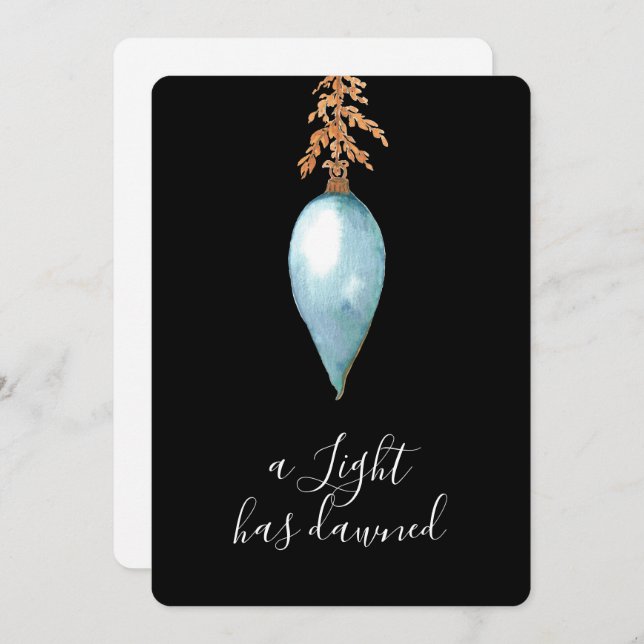 Tarjeta Festiva Una Luz Ha Derramado A Los Navidades De Acuarela M (Anverso / Reverso)