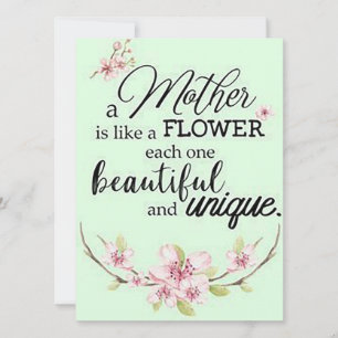 Tarjeta Festiva Una madre es como una flor...