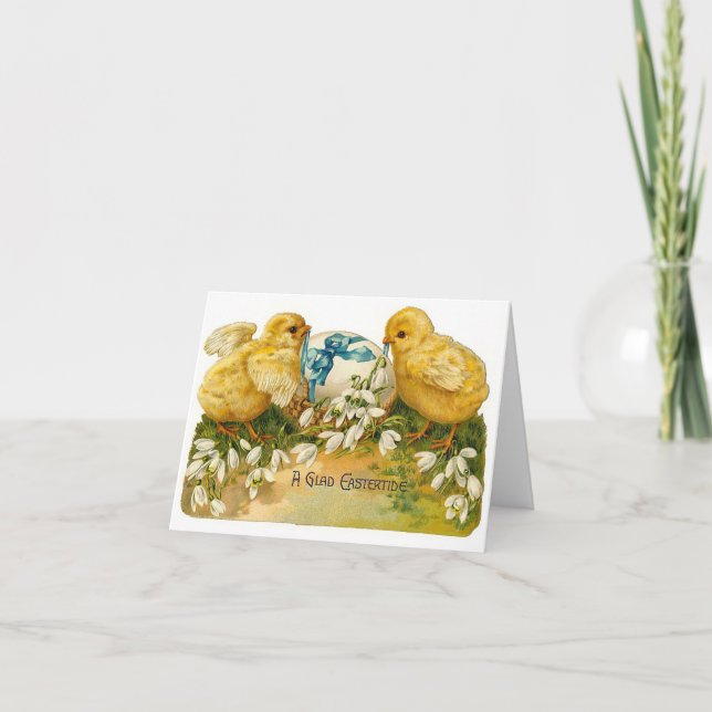 Tarjeta Festiva Una maravillosa Pascua Vintage (Anverso)