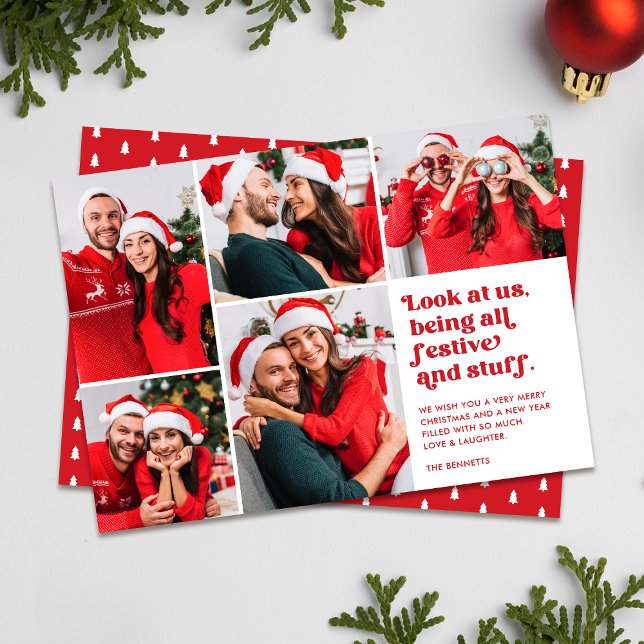 Tarjeta Festiva Una mirada divertida a los 5 Navidades de Collage  (Subido por el creador)