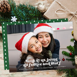 Tarjeta Festiva Una mirada divertida a los Navidades de Ee.Uu. Fot