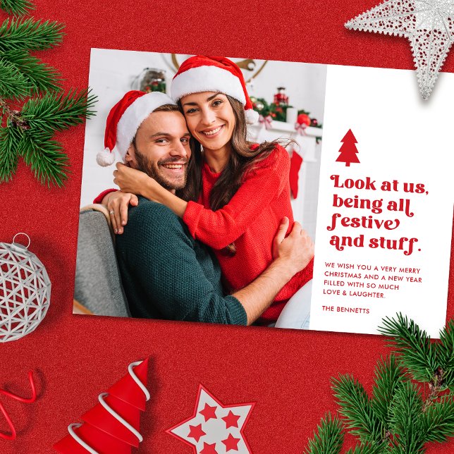Tarjeta Festiva Una mirada divertida a los Navidades estadounidens (Subido por el creador)