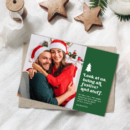 Tarjeta Festiva Una mirada divertida a nosotros siendo Navidades f