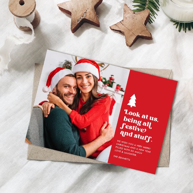 Tarjeta Festiva Una mirada divertida a nosotros siendo Navidades f (Subido por el creador)