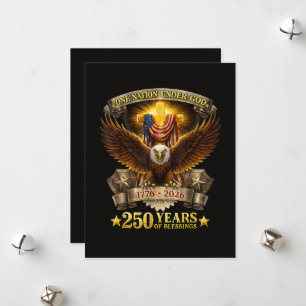 Tarjeta Festiva Una Nación Bajo Dios 250 Años Bendiciones