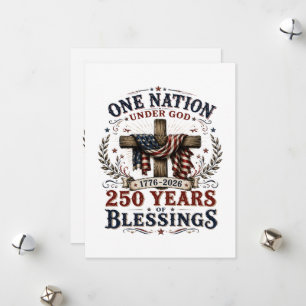 Tarjeta Festiva Una Nación Bajo Dios 250 Años De Bendiciones