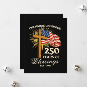 Tarjeta Festiva Una Nación Bajo Dios 250 Años de Bendiciones