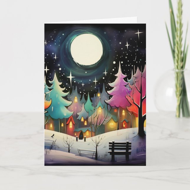 Tarjeta Festiva Una noche mágica de invierno (Anverso)