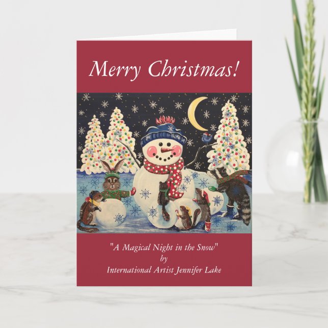 Tarjeta Festiva "Una noche mágica en la nieve" (Anverso)