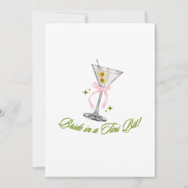 Tarjeta Festiva Una Novia en un Martini de Poco Bachelorette