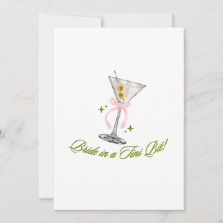 Tarjeta Festiva Una Novia en un Martini de Poco Bachelorette