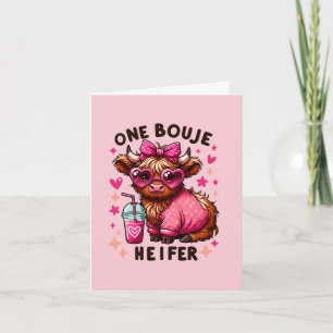 Tarjeta Festiva Una novilla Bouje - Novilla de San Valentín adorab