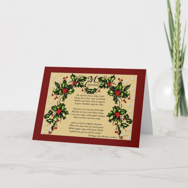 Tarjeta Festiva Una oración de Navidades (Anverso)