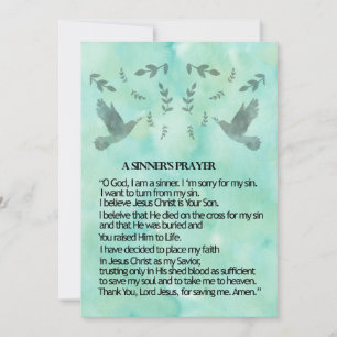 Tarjeta Festiva Una oración de Sinner