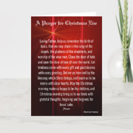 Tarjeta Festiva Una oración para la víspera de los Navidades
