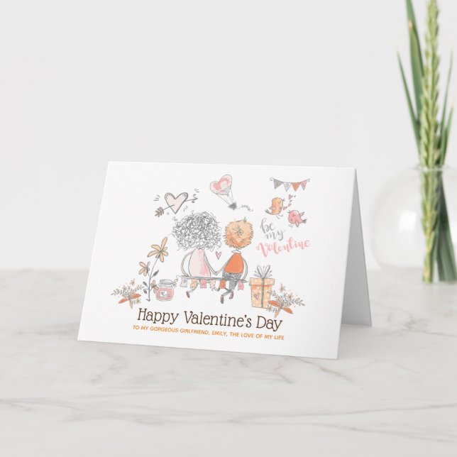 Tarjeta Festiva Una pareja linda será mi saludo Personalizado de S (Anverso)