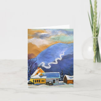 Tarjeta Festiva Una pequeña granja helada