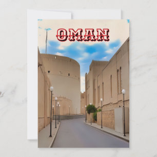 Tarjeta Festiva Una pintoresca calle omaní