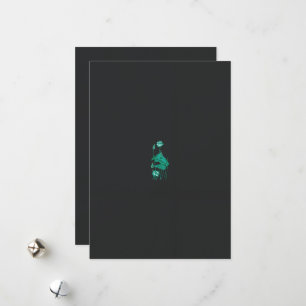 Tarjeta Festiva una pintura de una flor y un pez sobre una espalda