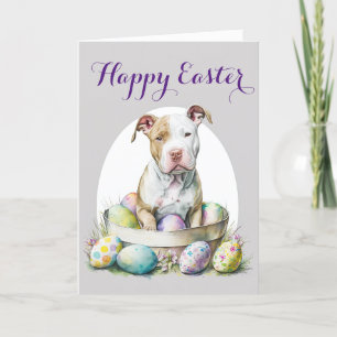 Tarjeta Festiva Una pipa adorable en una canasta de Pascua