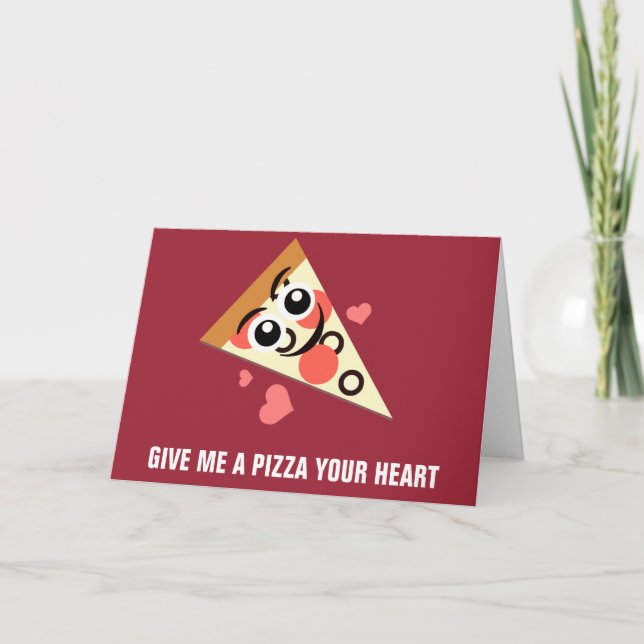 Tarjeta Festiva Una pizza su corazón (Anverso)