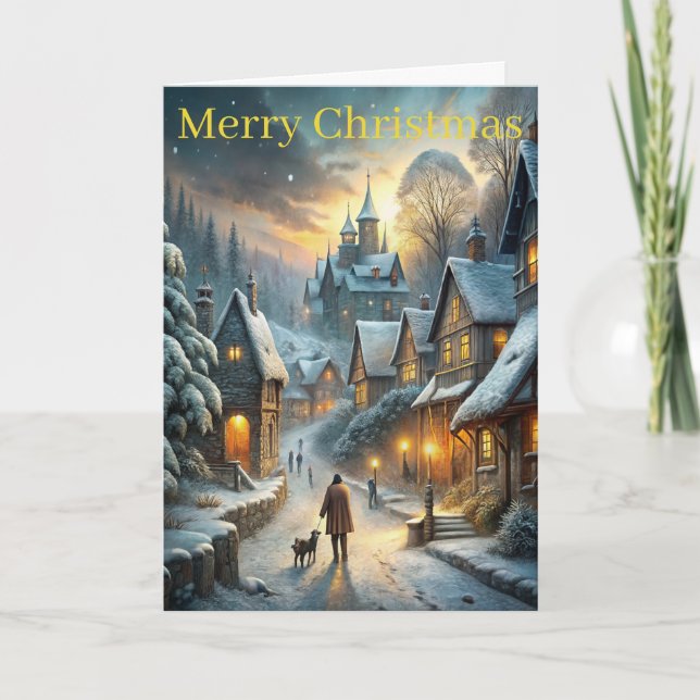 Tarjeta Festiva Una preciosa escena de invierno (Anverso)