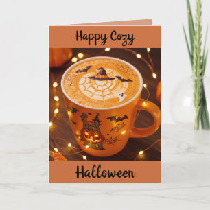 Tarjeta Festiva Una Taza de Halloween Acogedor