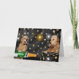 Tarjeta Festiva Una tostada a un Año Nuevo de oro