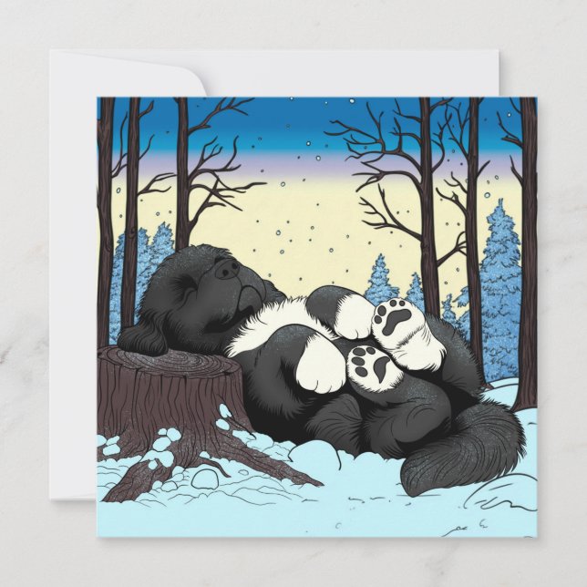 Tarjeta Festiva Una tranquila siesta de invierno en Terranova (Anverso)