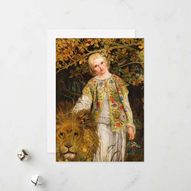 Tarjeta Festiva Una y el León, 1860 por William Bell Scott (Anverso/Reverso In Situ)