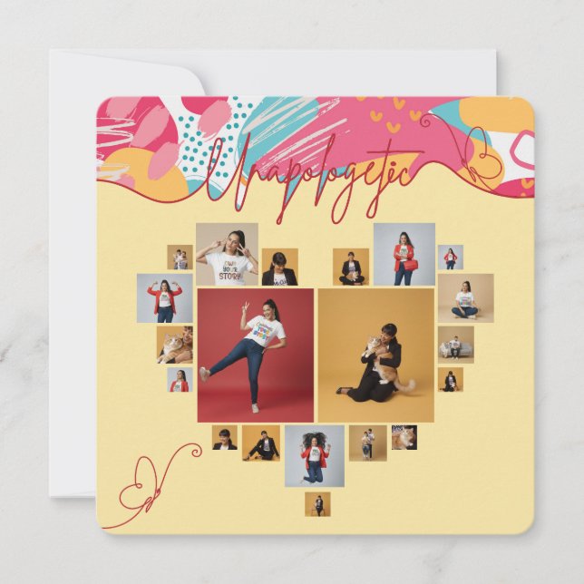 Tarjeta Festiva Unapologetic Personalized Feminine Photo Collage (Anverso)