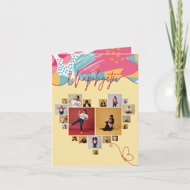 Tarjeta Festiva Unapologetic Personalized Feminine Photo Collage (Anverso)