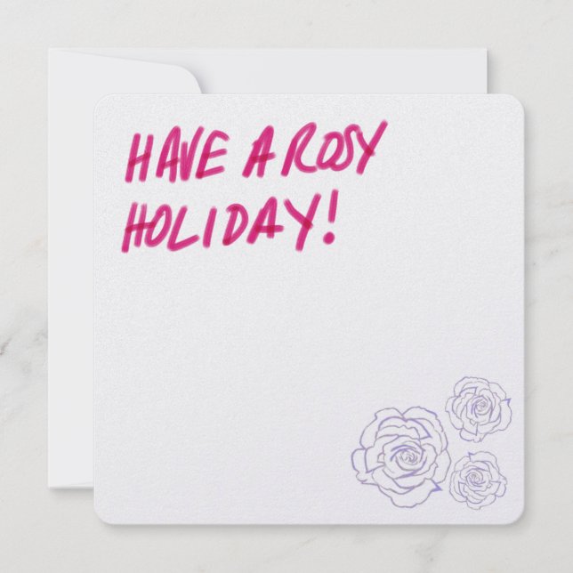 Tarjeta Festiva Unas Vacaciones Rosadas (Anverso)