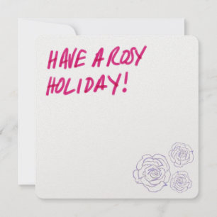 Tarjeta Festiva Unas Vacaciones Rosadas