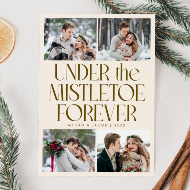 Tarjeta Festiva Under the Mistletoe Forever Cream Photo  (Subido por el creador)