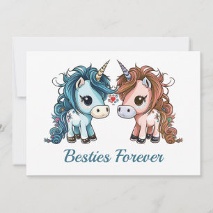 Tarjeta Festiva Unicorn Besties para siempre