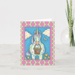 TARJETA FESTIVA UNICORN DE LA BAHÍA DEL PASILLO, VERSIÓN DE LA TAR